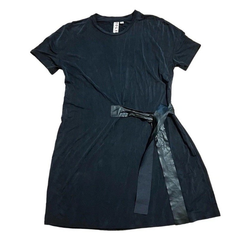 Anthropologie Dolan Left Coast Collection Black Women's Tie Dress Size Large
